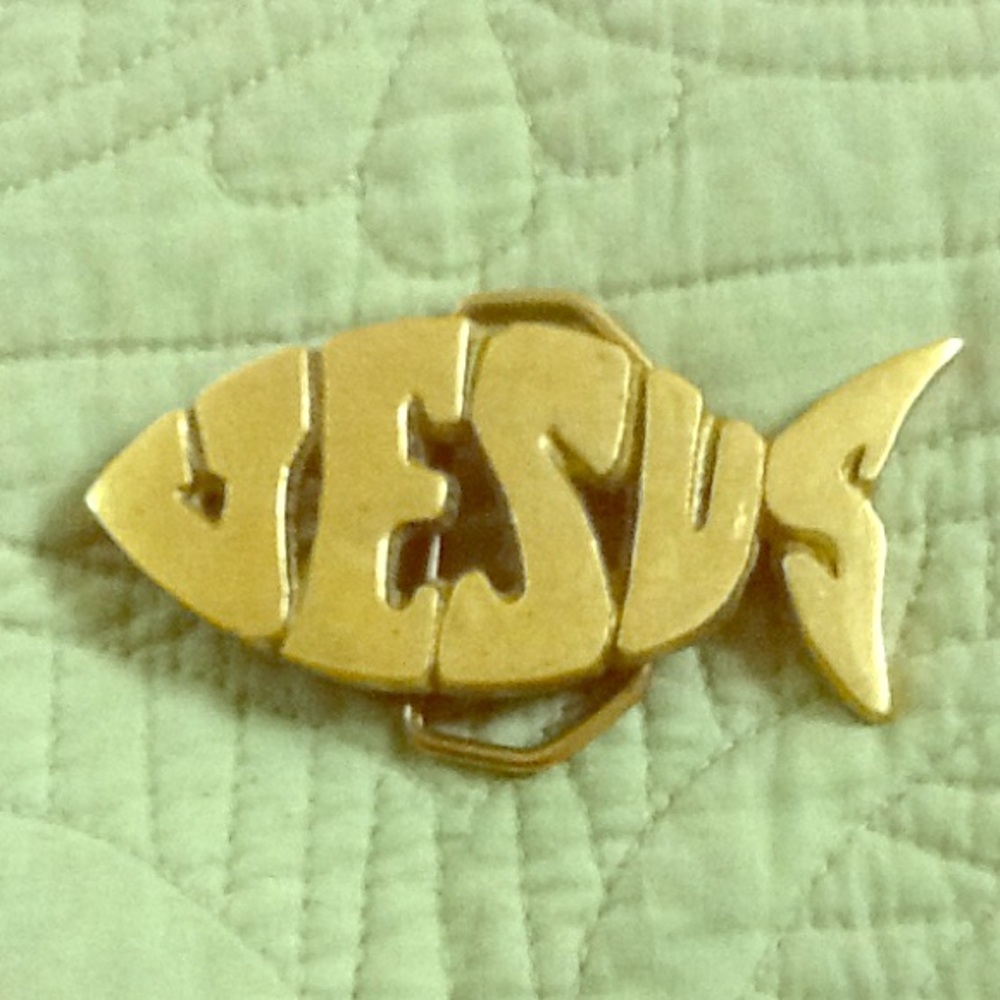 Cool "Jesus" Solid Brass Belt Buckle